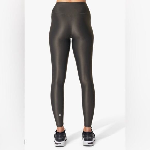 Sweaty Betty London high shine 7/8 length dark grey leggings small - Picture 3 of 6